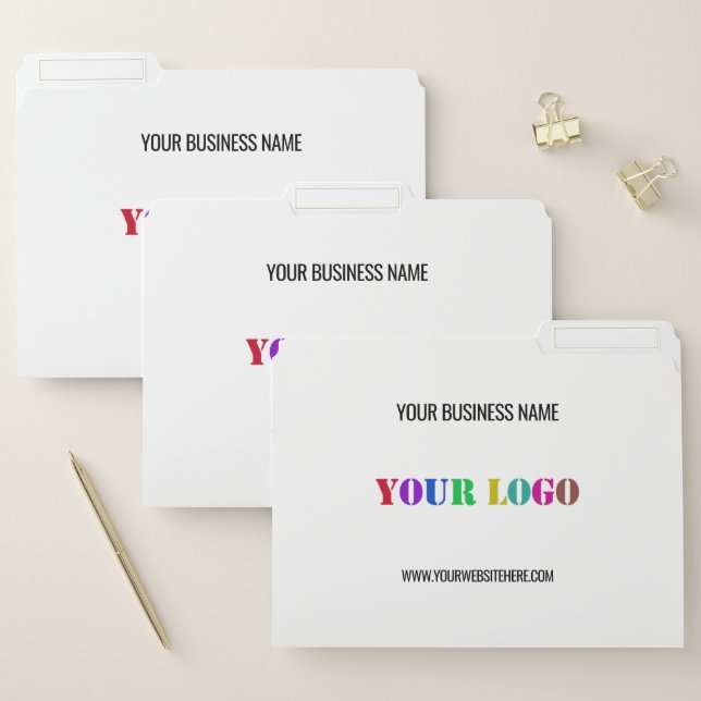 Custom Business Logo and Text File Folder Template (Set)