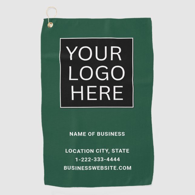 Custom Business Logo and Text Golf Towel (Front)