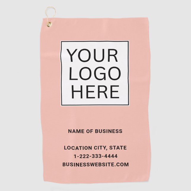 Custom Business Logo and Text Golf Towel (Front)