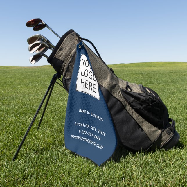 Custom Business Logo and Text Golf Towel (Green)