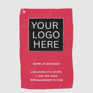 Custom Business Logo and Text Golf Towel