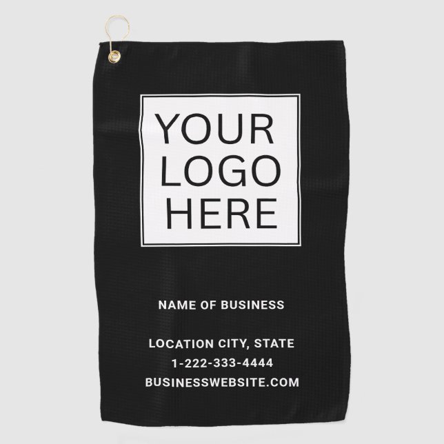 Custom Business Logo and Text Golf Towel (Front)