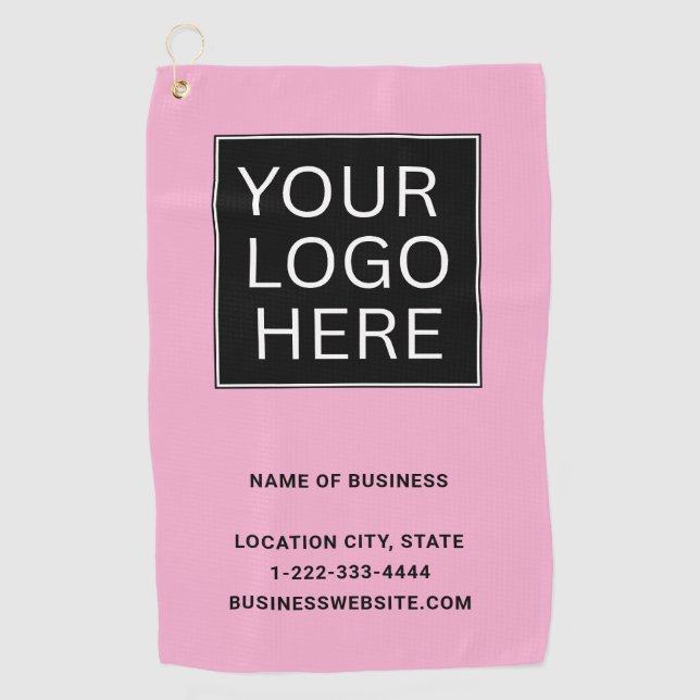 Custom Business Logo and Text Golf Towel (Front)