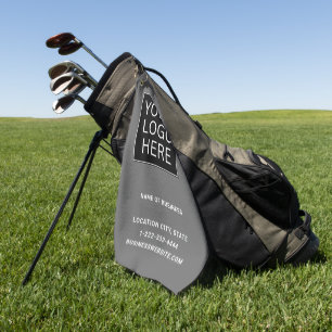 Custom Business Logo and Text Golf Towel