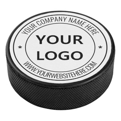 Custom Business Logo and Text Hockey Puck