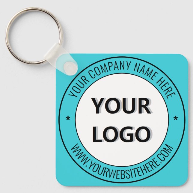 Custom Business Logo and Text Keychain Template (Front)
