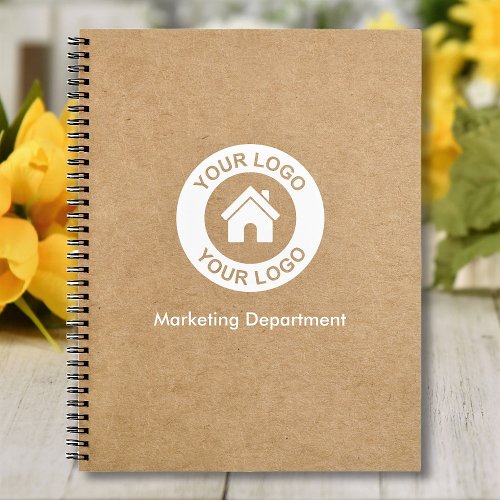 Custom Business Logo And Text Kraft Style Notebook