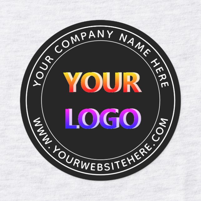 Custom Business Logo and Text Labels Your Colors (Design 1)