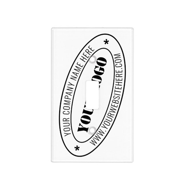 Custom Business Logo and Text Light Switch Cover (Front)