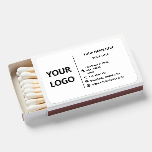 Custom Business Logo and Text Matchboxes Template (Front Open)