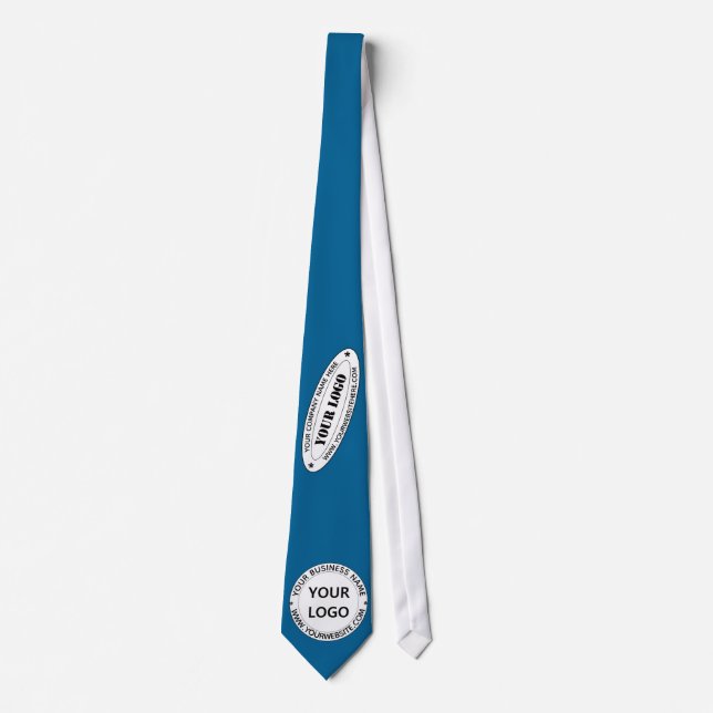 Custom Business Logo and Text Neck Tie Your Color (Front)