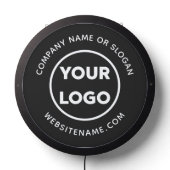 Custom Business Logo and Text on Black LED Sign (Lights Off)