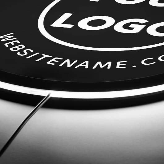 Custom Business Logo and Text on Black LED Sign (Edge)