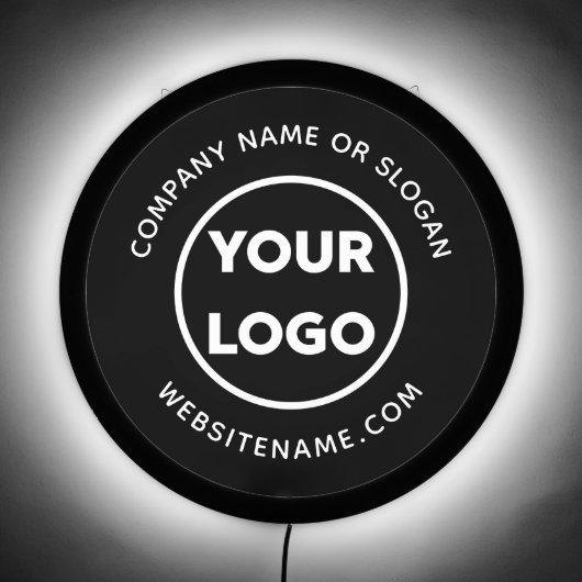 Custom Business Logo and Text on Black LED Sign (Front)