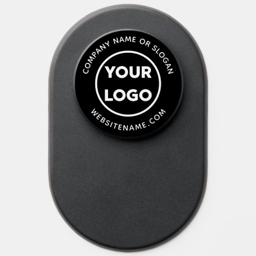 Custom Business Logo and Text on Black PopSocket