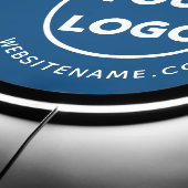 Custom Business Logo and Text on Blue LED Sign (Edge)