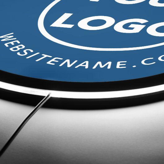 Custom Business Logo and Text on Blue LED Sign (Edge)