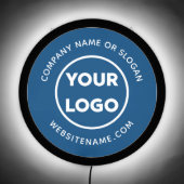 Custom Business Logo and Text on Blue LED Sign (Front)