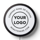 Custom Business Logo and Text on White LED Sign (Lights Off)