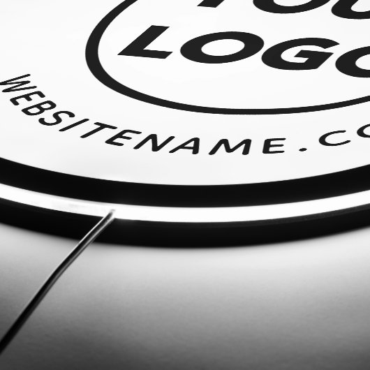 Custom Business Logo and Text on White LED Sign (Edge)