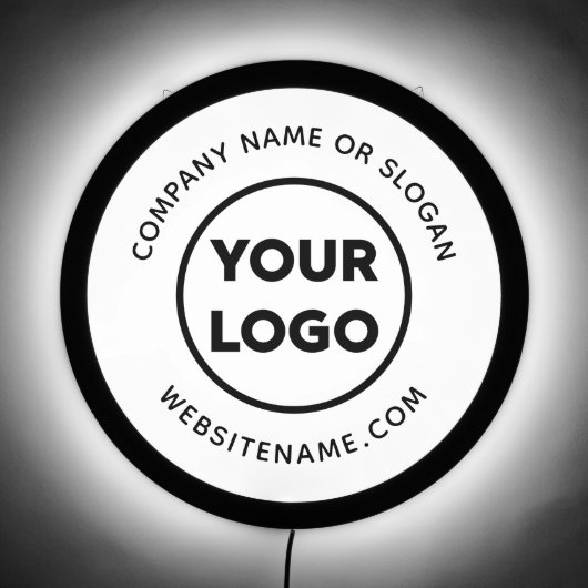 Custom Business Logo and Text on White LED Sign (Front)