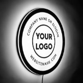 Custom Business Logo and Text on White LED Sign (Angle)