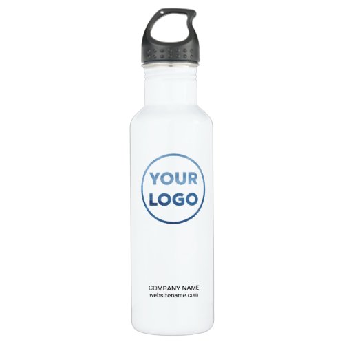Custom Business Logo and Text on White Stainless Steel Water Bottle