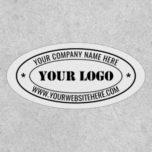 Custom Business Logo and Text Oval Patch Example
