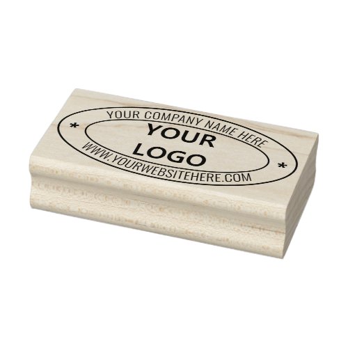 Custom Business Logo and Text Oval Rubber Stamp