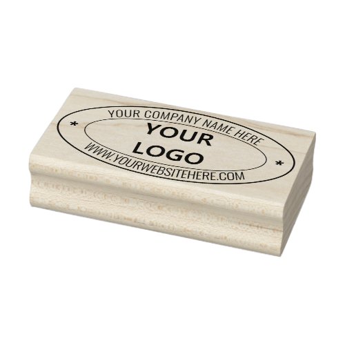 Custom Business Logo and Text Oval Rubber Stamp