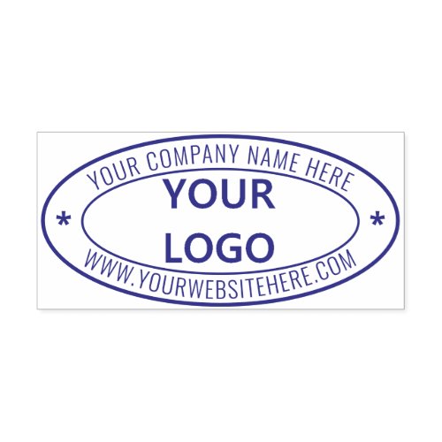 Custom Business Logo and Text Oval Stamp