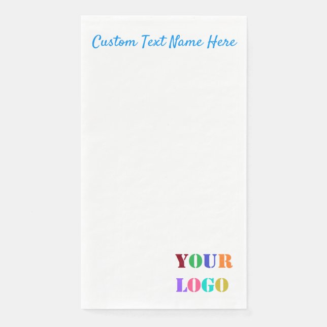 Custom Business Logo and Text Paper Guest Towels (Front)