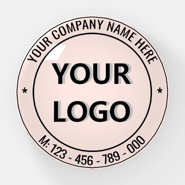 Custom Business Logo and Text Paperweight Gift (Front)