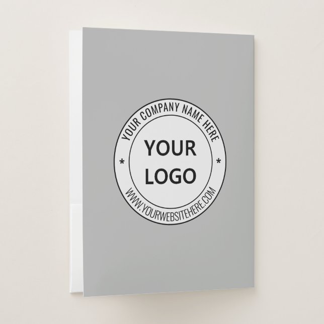 Custom Business Logo and Text Presentation Folders (Back)