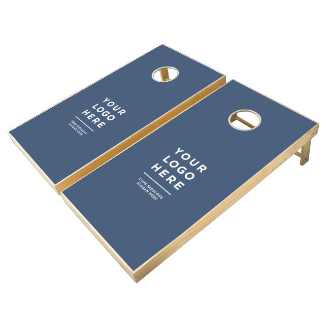Custom Business Logo and Text Professional Cornhole Set (Angled)