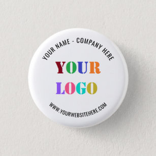 Custom Business Logo and Text Promotional Button