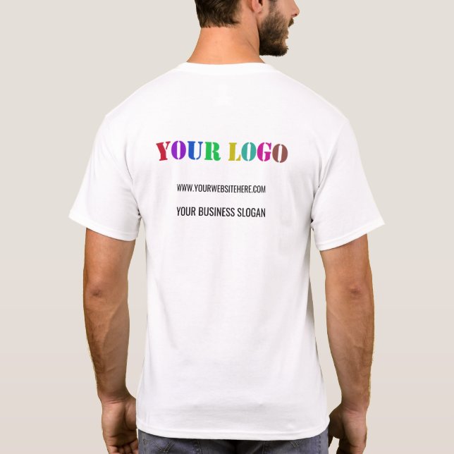 Custom Business Logo and Text Promotional Company T-Shirt (Back)
