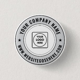 Custom Business Logo and Text Promotional Design Button