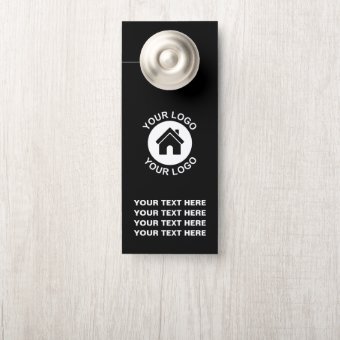 Custom Business Logo And Text Promotional Door Hanger | Zazzle