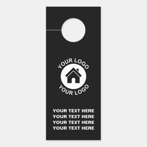 Custom Business Logo And Text Promotional Door Hanger | Zazzle