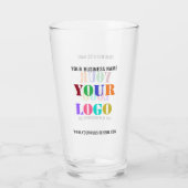 Custom Business Logo and Text Promotional Glass (Back)