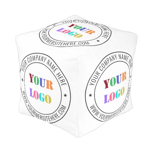 Custom Business Logo and Text Promotional Pouf