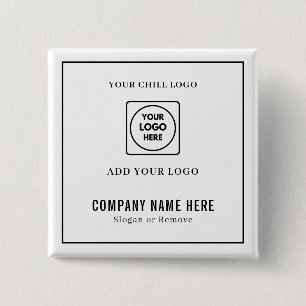 Custom Business Logo and Text Rectangle Design Button