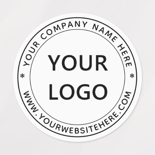 Custom Business Logo and Text Round Labels