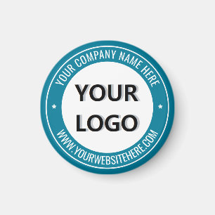 Custom Business Logo and Text Round Magnet