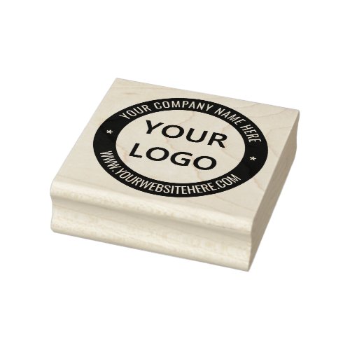Custom Business Logo and Text Round Rubber Stamp