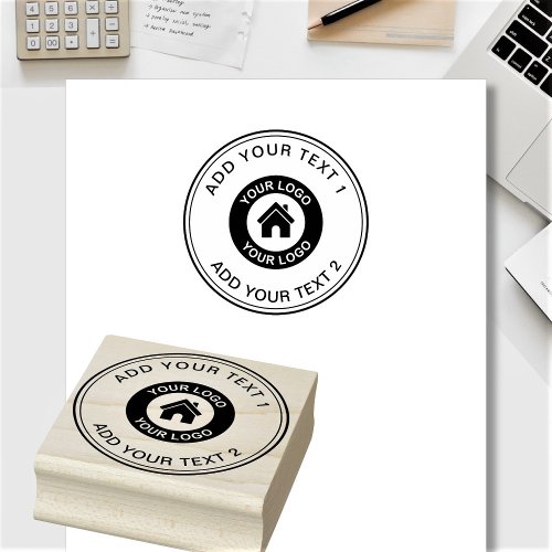 Custom Business Logo and Text Rubber Stamp