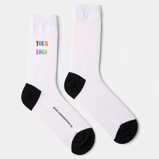 Custom Business Logo and Text Socks Example (Right)