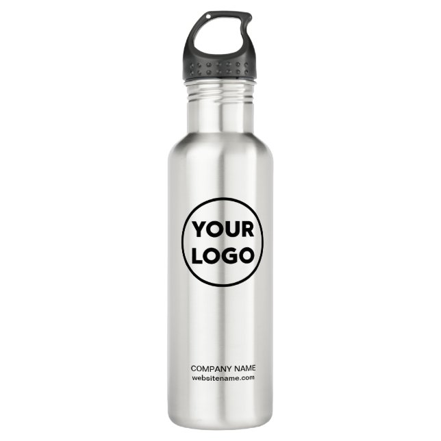 Custom Business Logo and Text Stainless Steel Water Bottle (Front)