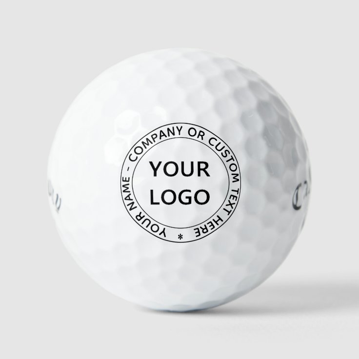 Custom Business Logo and Text Stamp Golf Balls | Zazzle